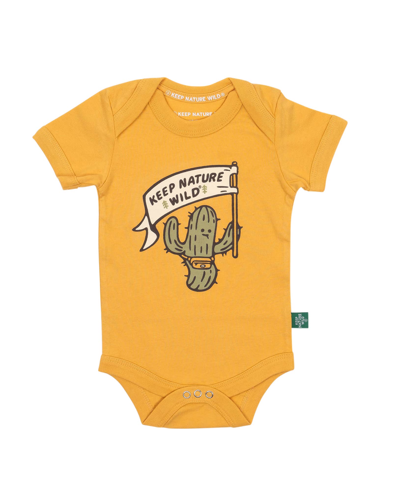 Keep Nature Wild - Wholesale Bodysuit (Non-Footed) - Baby - Happy Camper Saguaro Baby Bodysuit | Mustard0