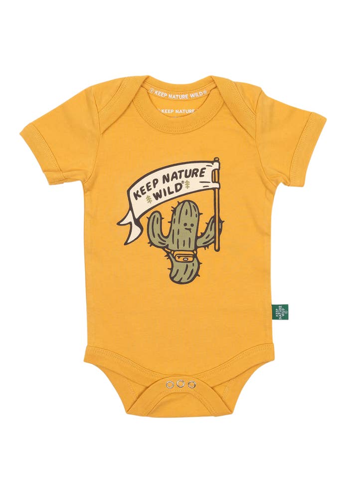 Keep Nature Wild - Wholesale Bodysuit (Non-Footed) - Baby - Happy Camper Saguaro Baby Bodysuit | Mustard0