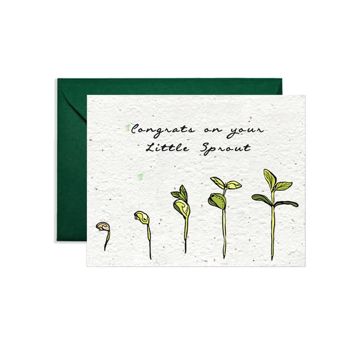 Artsy Em – wholesale Babykort – Spirande glädje: Baby Wildflower Seed Paper Card0
