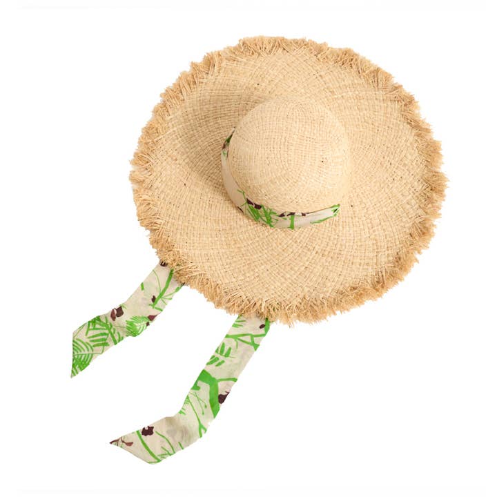 "Coco Dream" Straw Hat with Ribbon Tie for wholesale by Lost Pattern NYC