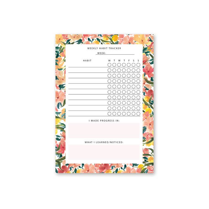 Habit Tracker, Goal Tracker, Growth Tracker Notepad for wholesale by Emadam - Art & Design