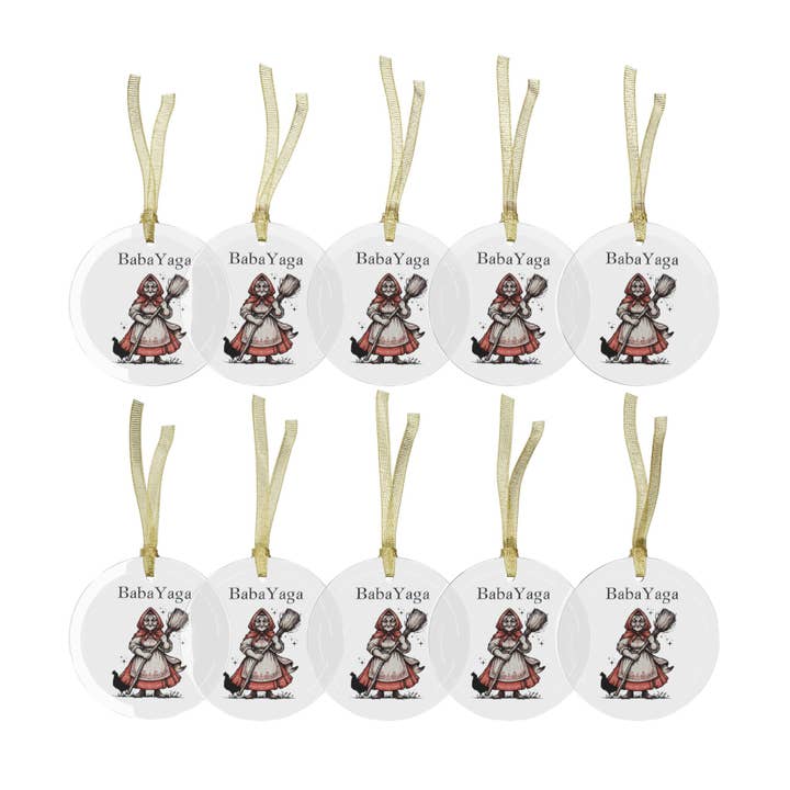 Babushka Cat - Wholesale Ornament - Baba Yaga Glass Ornament Polish Gifts, 1 Pc or 10 Pc