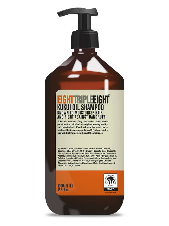 Kukui Oil Shampoo 1L for wholesale by Eight Triple Eight