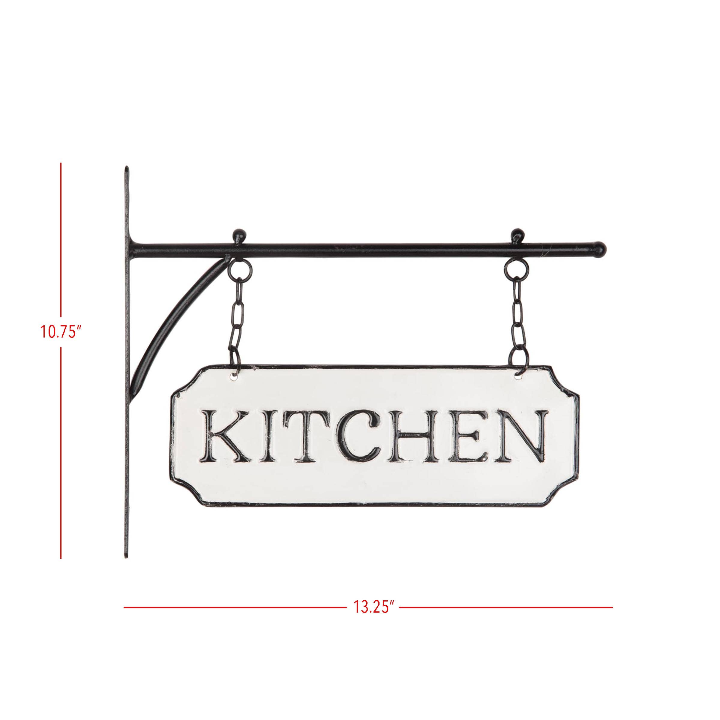Foreside Home & Garden - Wholesale Sign - White Black Farmhouse Enamel Kitchen Wall Sign on Hanger3