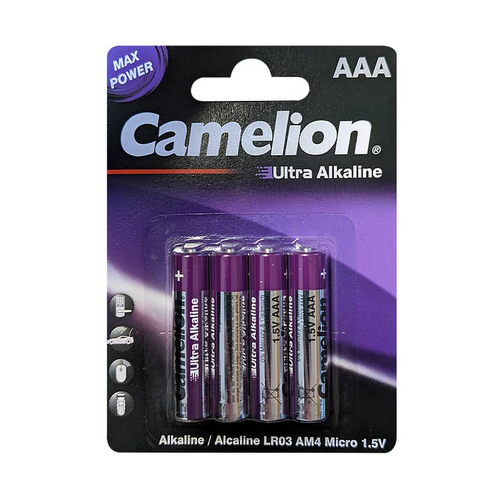 Camelion AAA Ultra Alkaline Blister Pack of 4 for wholesale by Camelion Battery