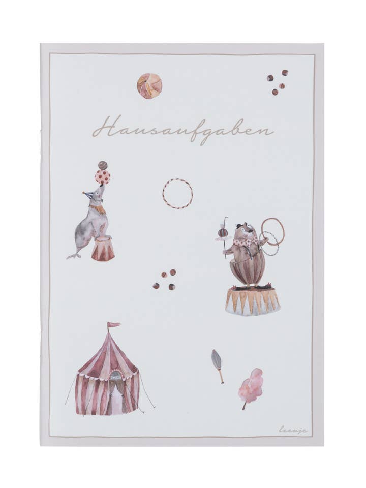 Hausaufgabenheft "Circus" für den Großhandel von Leevje