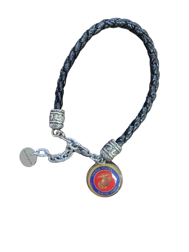 Military Rope Leather Bracelets with Custom Charm for wholesale by Ciao Bella Jewelry Inc