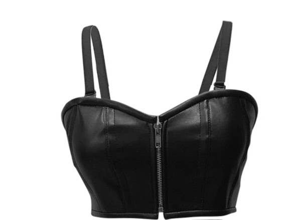 Svart Handgjord fe-bustier och kjolset i konstläder för wholesale på Faire1
