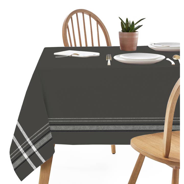 French Border Tablecloth 52 X 72 Charcoal Gray for wholesale on Faire