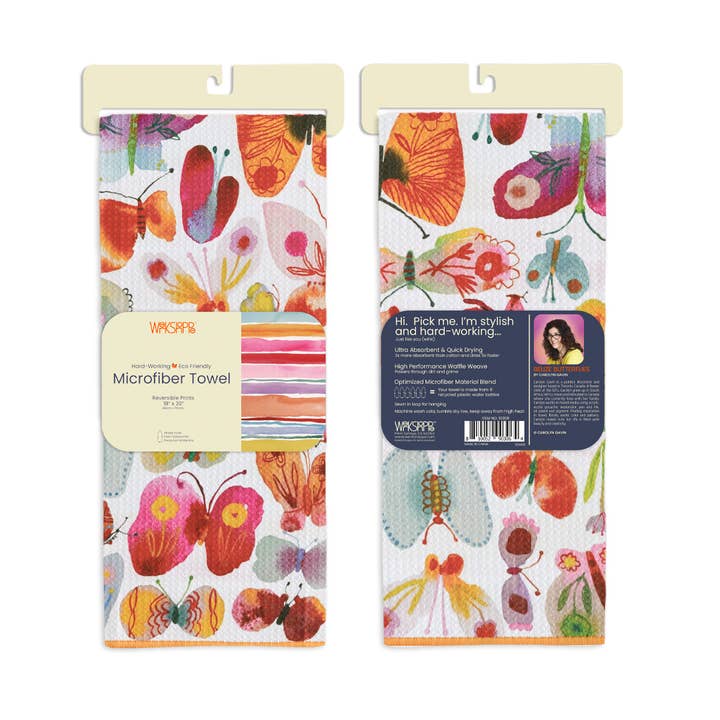 WerkShoppe - Wholesale Tea Towel - Belize Butterflies | Microfiber Kitchen Dish Towel4