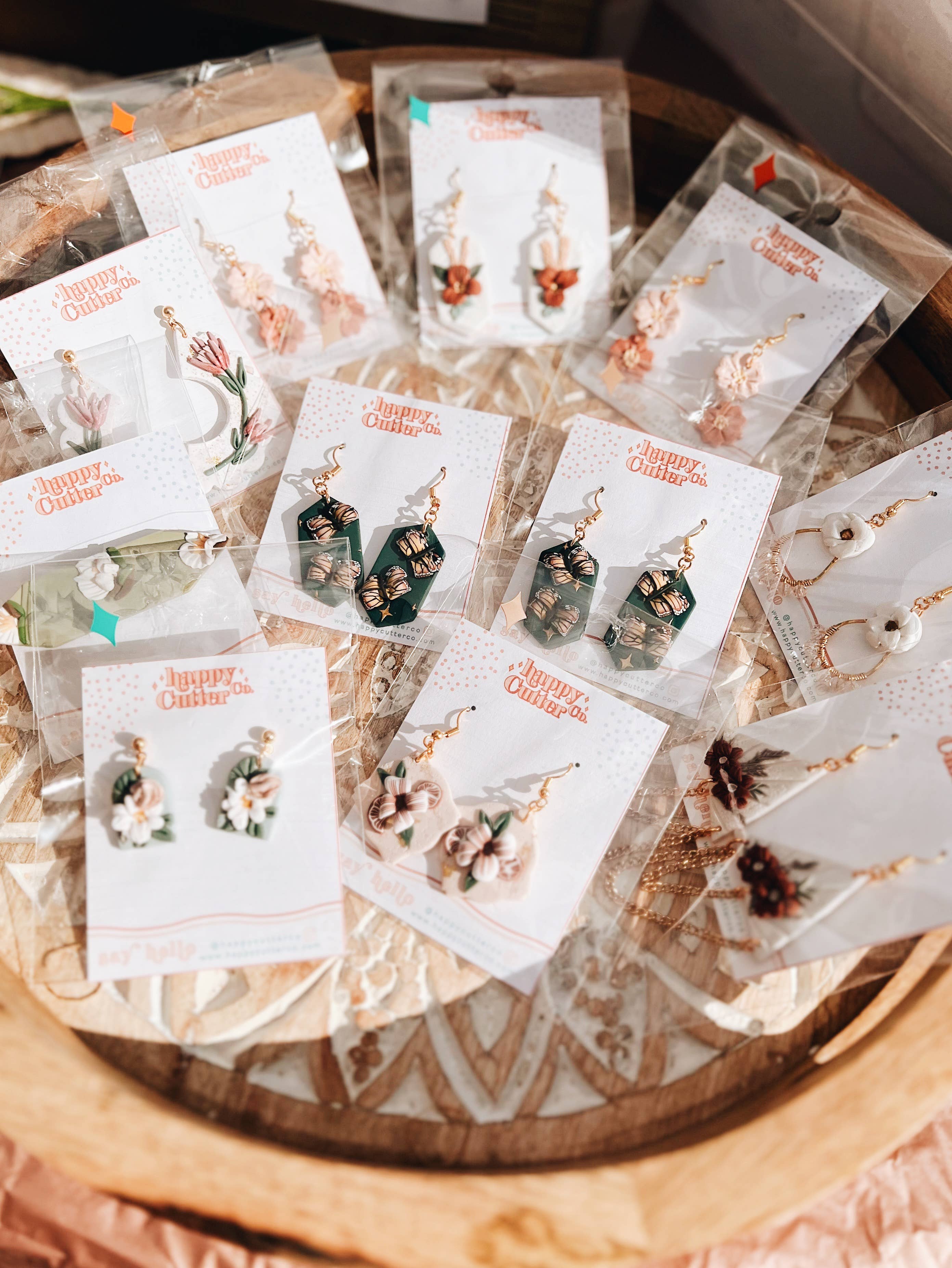 Happy Cutter Co - Wholesale Dangle Earrings - Crushed Glass Ocean Breeze Shell Summer Clay Earrings3