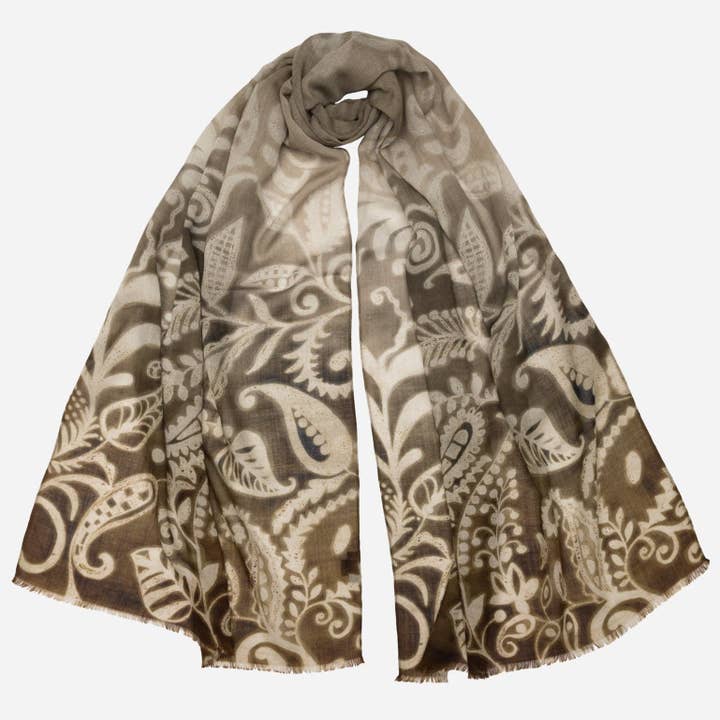 Garda - Wool Scarf - Brown and Tan for wholesale by Elizabetta Made in Italy USA