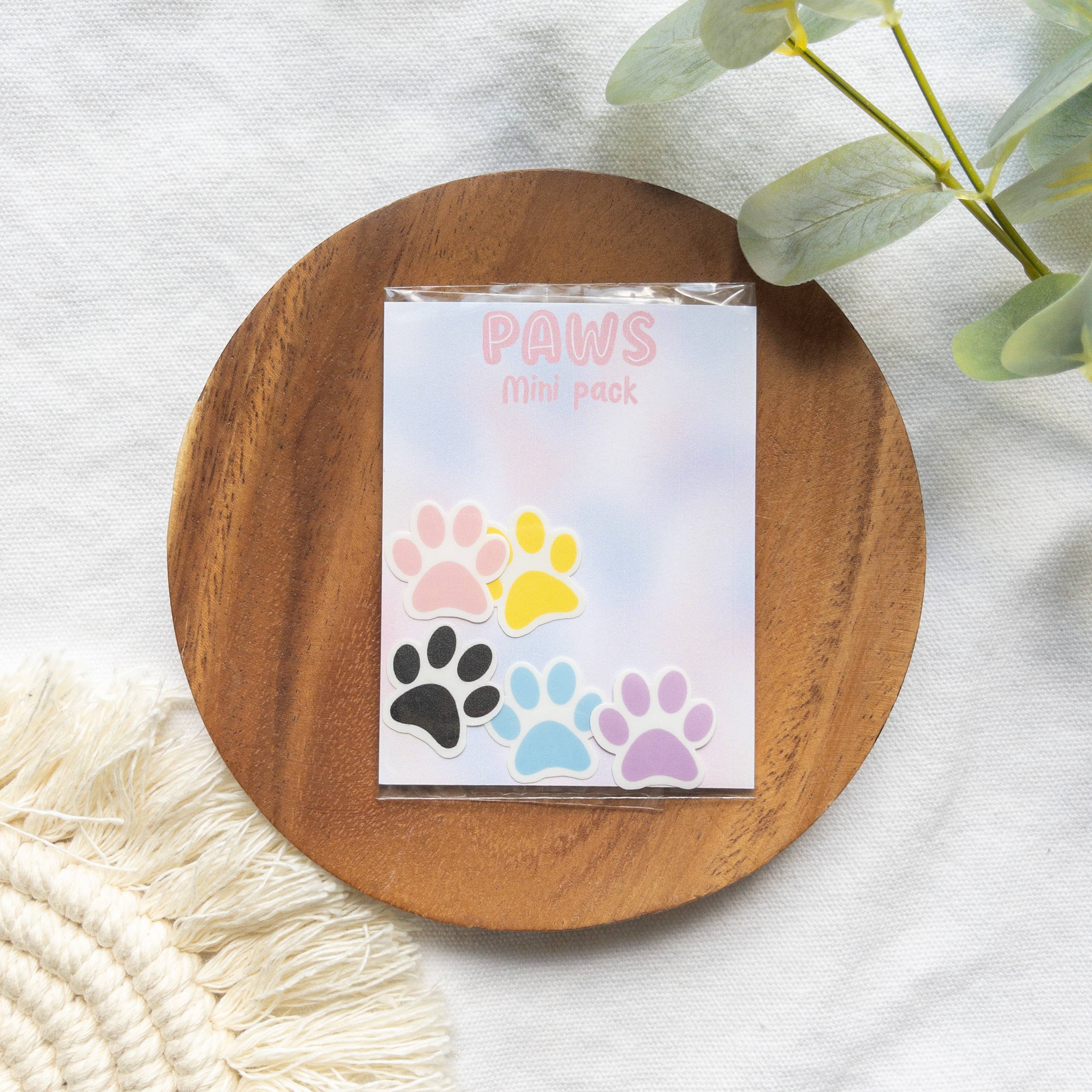 BambooByTundra - Wholesale Sticker - Colorful Paw Print Mini Sticker Pack1