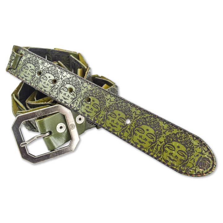TODD BLOOM - Wholesale Belt - Unisex - BUDDHA XI-FULL GRAIN LEATHER BELT