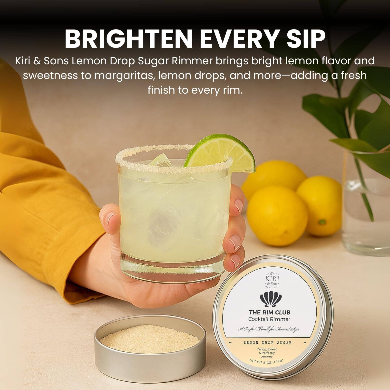 The Wine Savant /  Khen Glassware - Wholesale Cocktail Mix/Syrup - Cocktail Rimmer Salt | Tequila Shots | Lemon Drop Sugar | 51