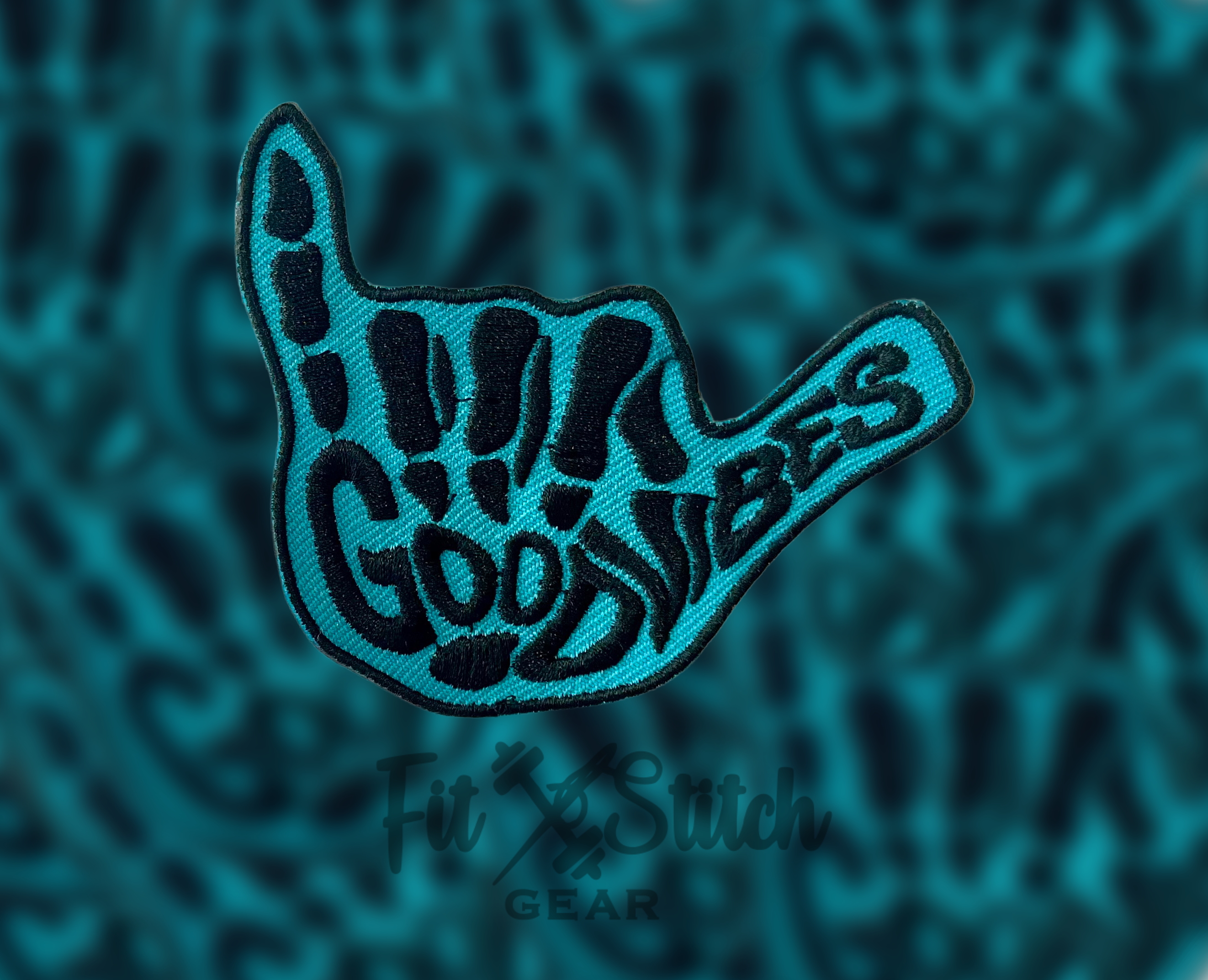 Fit Stitch Gear – Emblema por atacado – Patch de mão de esqueleto de boas vibrações1