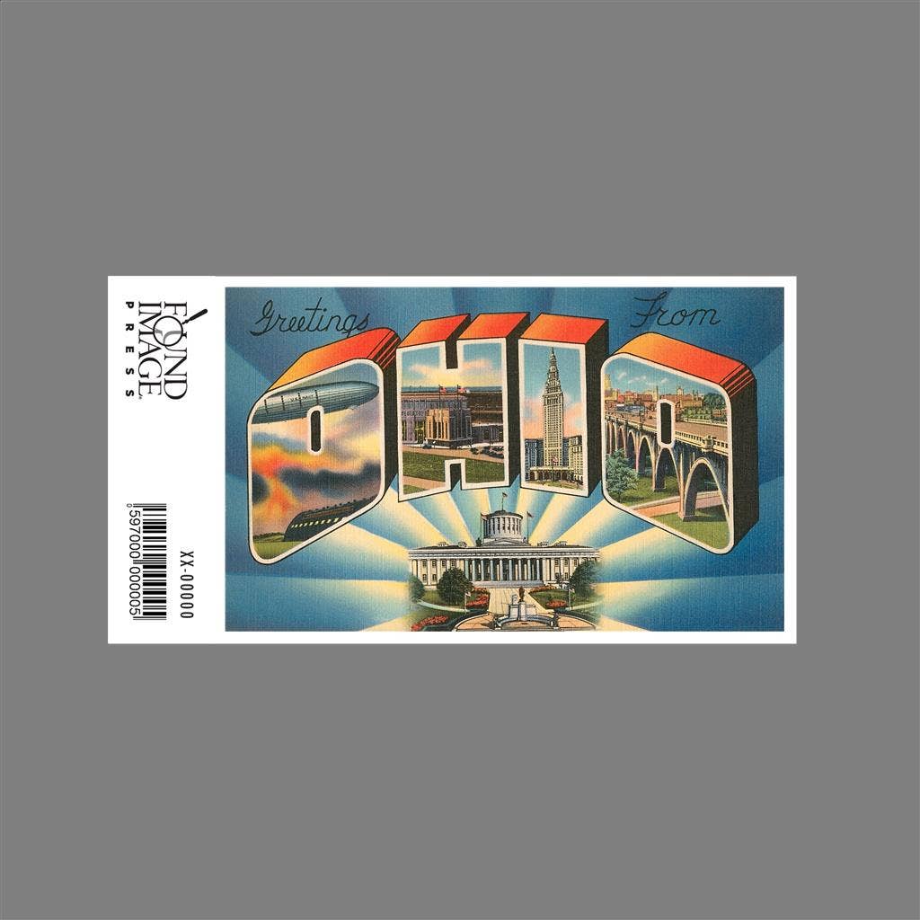 Found Image Press - Vente Autocollant - Autocollant OH-407 Salutations de l'Ohio1