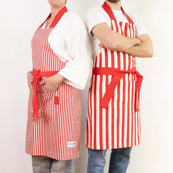 Grembiule da cucina a righe Made in France per la vendita all'ingrosso da parte di Clémenska créations