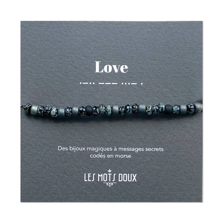 Les Mots Doux - Vendita all'ingrosso Bracciale con perline - Bracciale da uomo in codice morse: Love