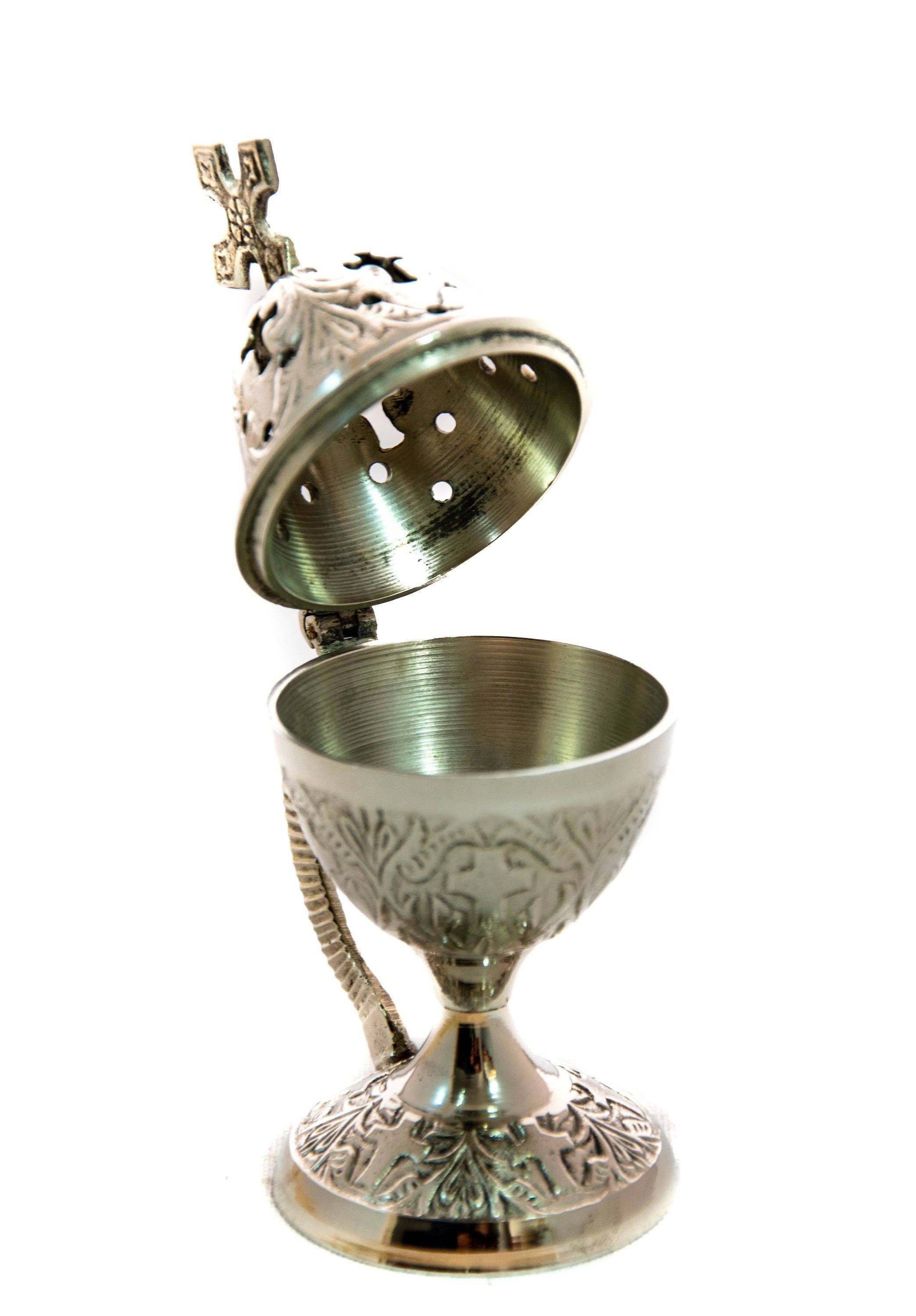 TheHolyArt - Wholesale Incense Holder - Christian Brass Resin Incense Burner, Greek Orthodox Thurible Incense holder, Metal Byzantine Home Censer Perfume burner, religious decor6