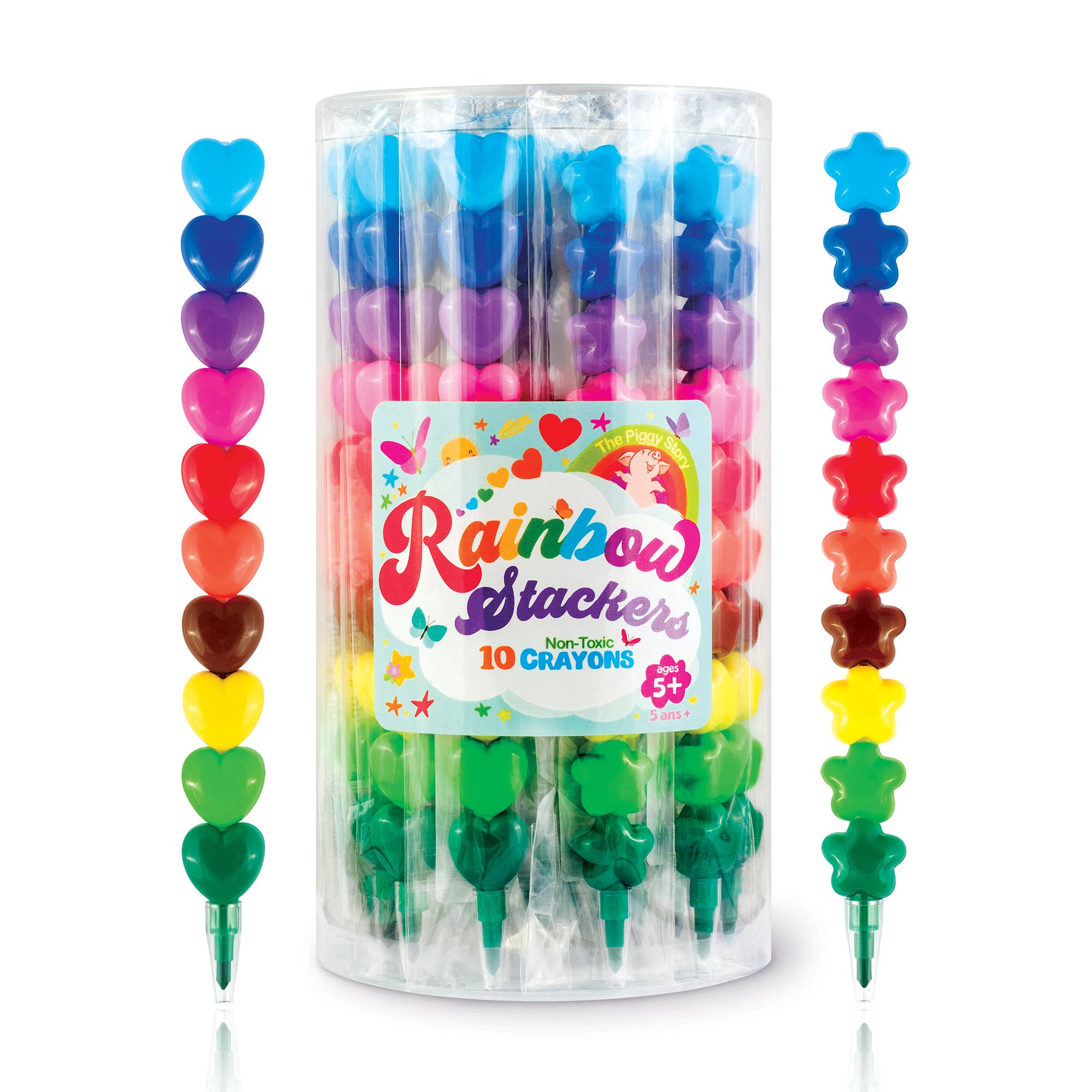 Girl Nation – wholesale Crayons – Child & baby – Rainbow Stackers | Heart and Star Shaped Stackable Crayons3