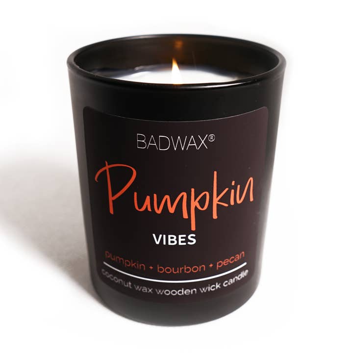 Pumpkin Vibes | Pumpkin + Bourbon + Pecan - Woodwick Candle for wholesale by BADWAX®
