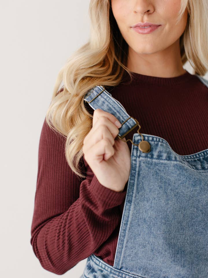Vintage Wash 'Bailey' Denim Overall Dress for wholesale on Faire4