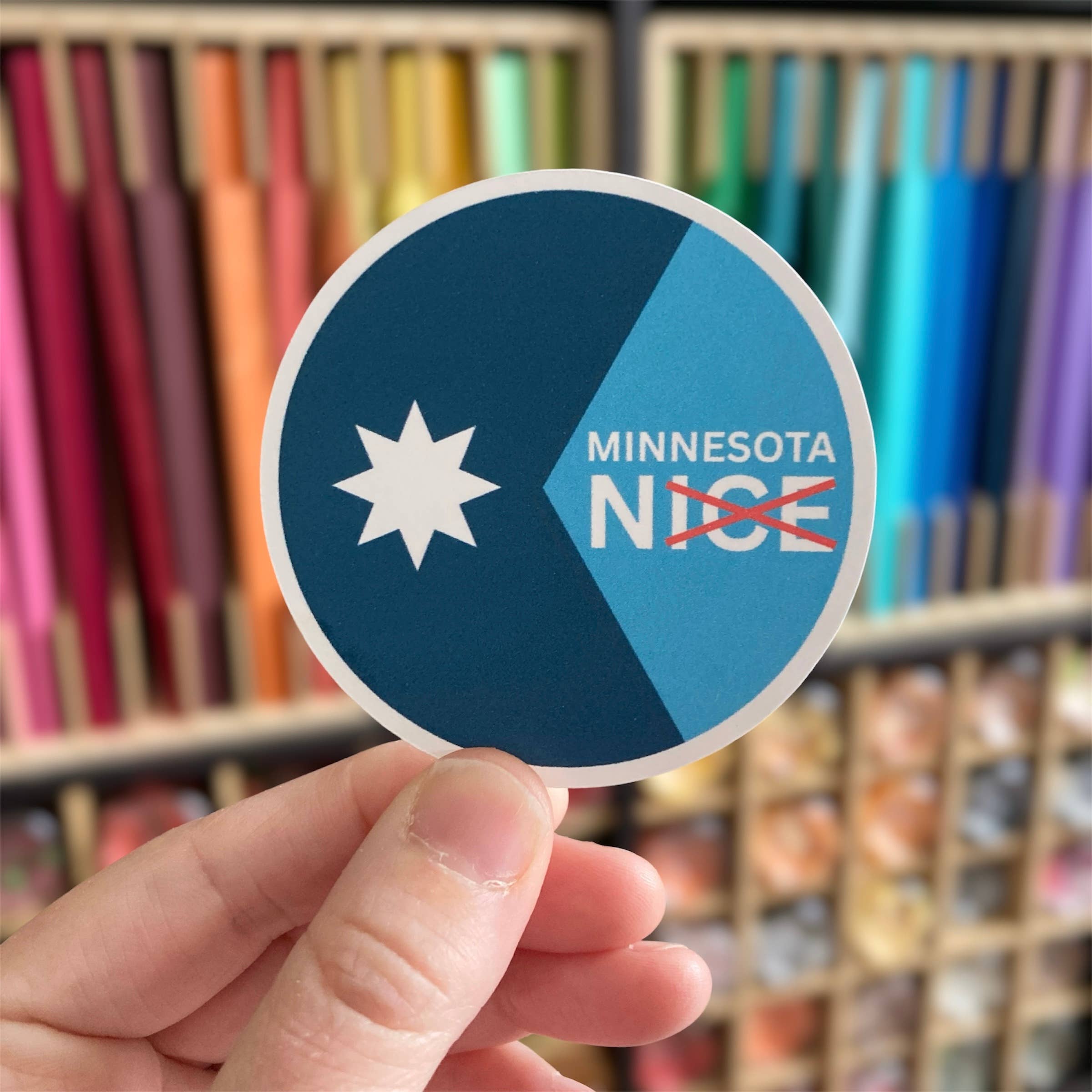 PartyHappier - Wholesale Sticker - Minnesota Nice Anti-ICE Vinyl Sticker