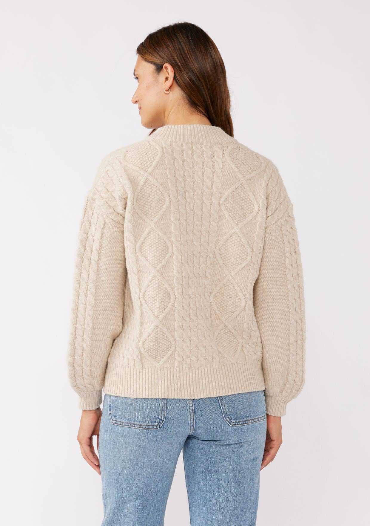 Lovestitch - Wholesale Cardigan - Women's - Long Sleeve Cable Zip-Up Coatigan8
