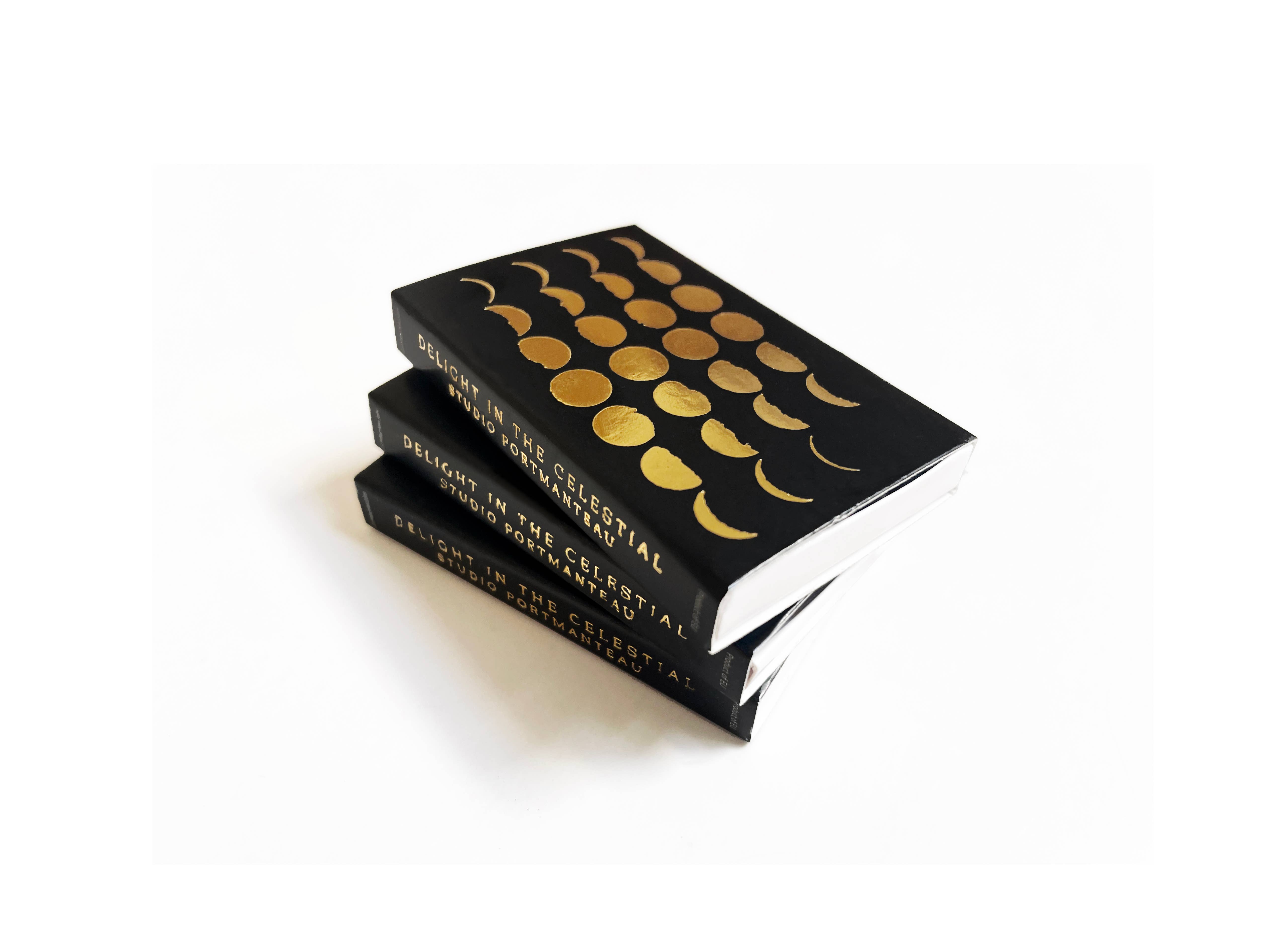 Studio Portmanteau – Suporte de fósforos por atacado – Caixa de Fósforos Fases da Lua | Ouro na Decoração Celestial Preta2