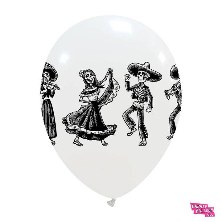 Badass Balloon Co. - Wholesale Balloon - Mariachi Dia de Los Muertos Balloons Halloween Balloons Funn