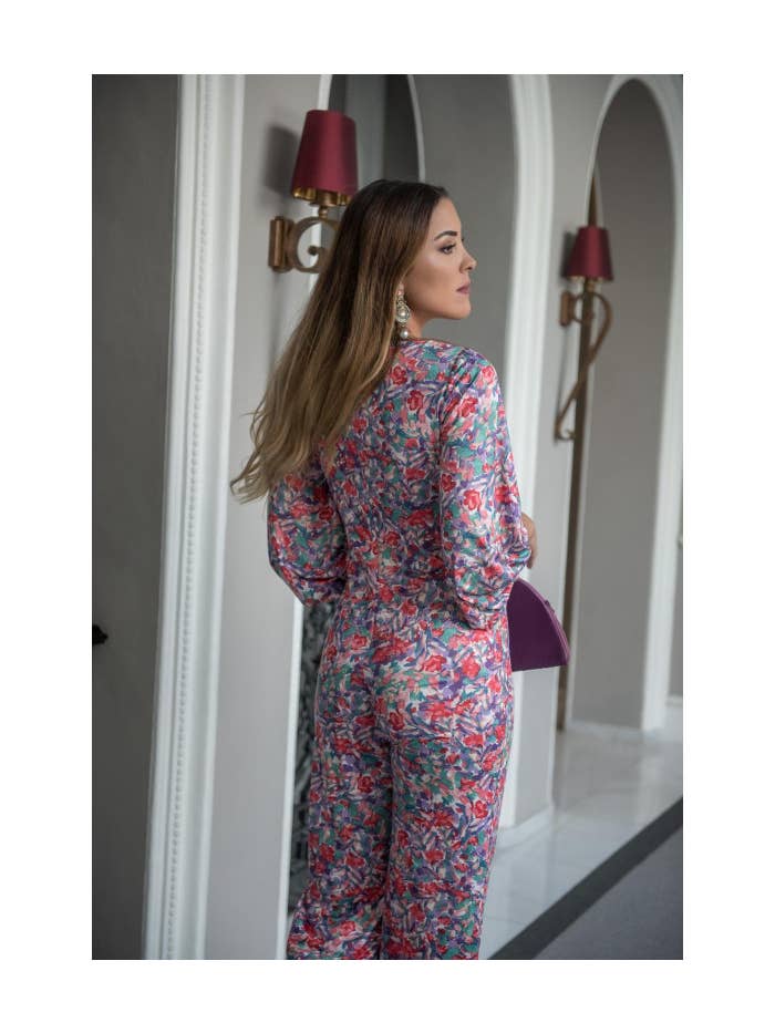 REF KAHYRA NUDE CORAL WATERCOLOR JUMPSUIT for wholesale on Faire4