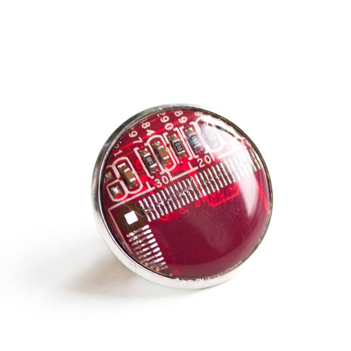 Pavlysh s.r.o. - Wholesale Lapel Pin/Button - Circuit board pin, 18mm silver2