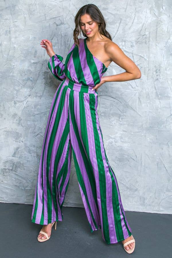 GREEN LAVENDER A printed satin jumpsuit - IP8041 for wholesale on Faire2