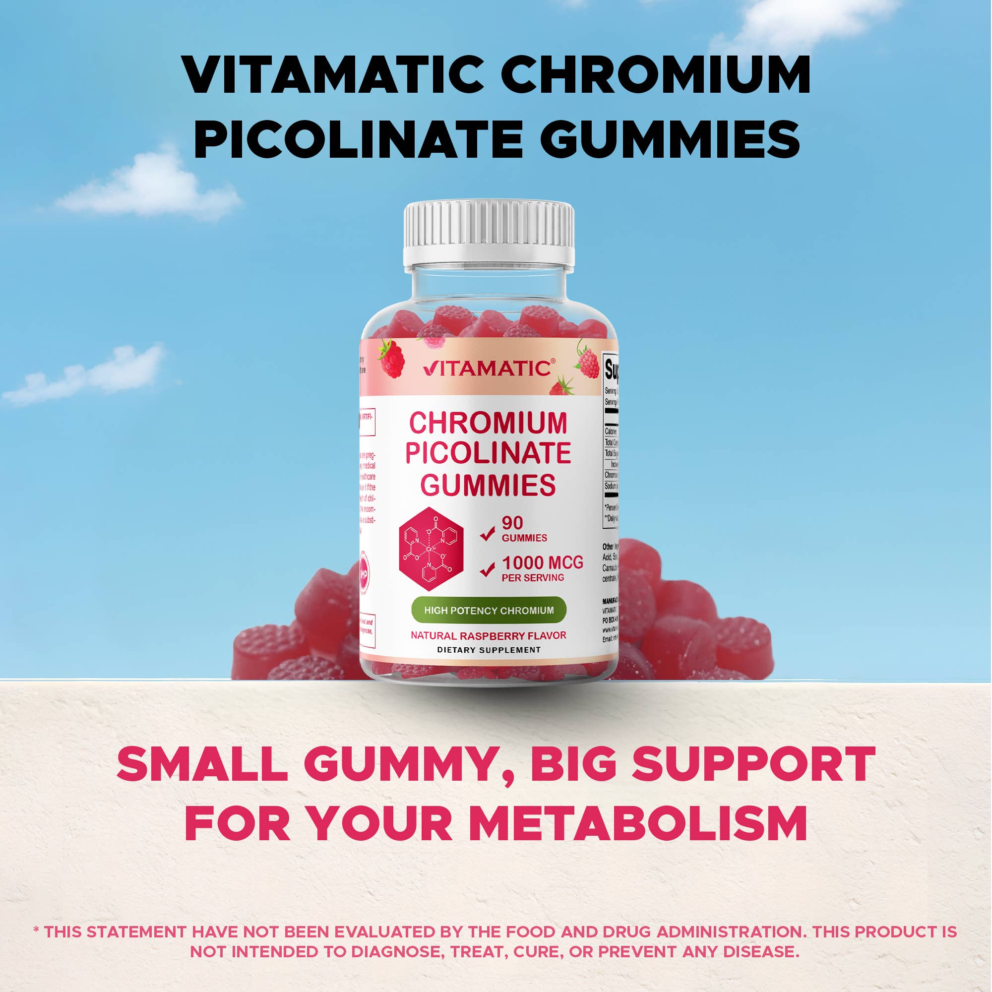 Vitamatic – wholesale Oral supplement/vitamin – Vitamatic | Chromium Picolinate 1000mcg | 90 Gummies3