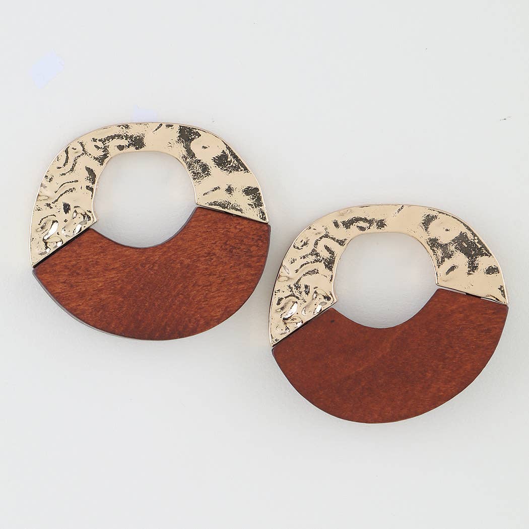 3AM BY H&D ACCESSORIES - Wholesale Dangle Earrings - Two Toned Modern Loop Earrings0