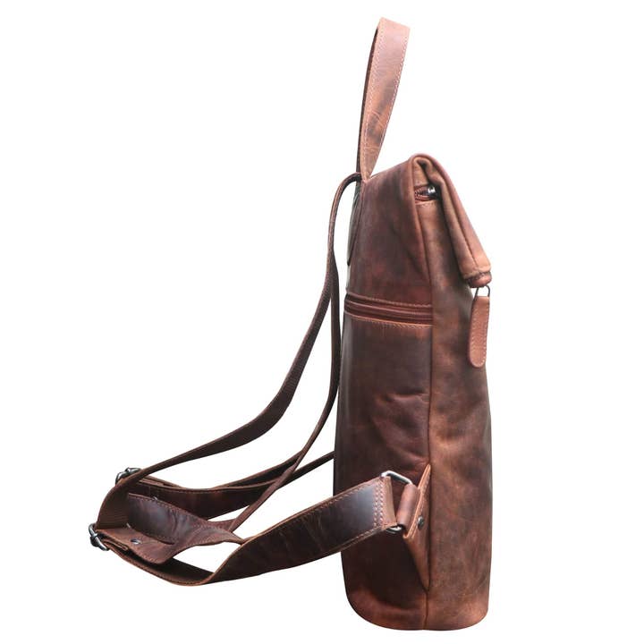 Greenwood – Engroshandel Rygsæk - Dame – Sandy Lille Rygsæk med Rullelukning Pige Læderrygsæk Dame Moderne2