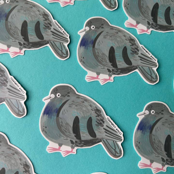Autocollant Vinyle Merry The Pigeon pour la vente par Fernandes Makes