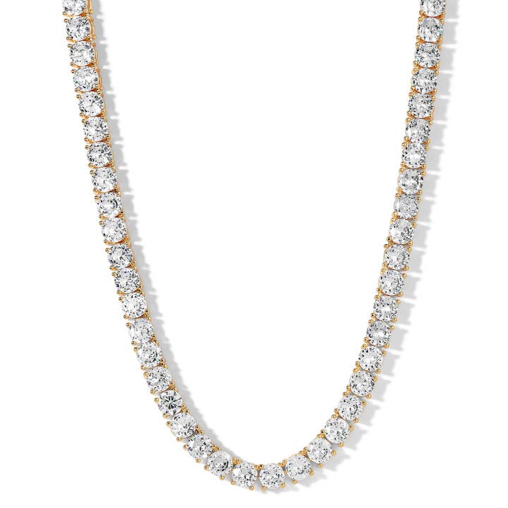 Collana da tennis «I Can't Believe They are Not Real Diamonds», 20", 4,0 mm, zirconia cubica bianca per la vendita all'ingrosso da parte di Bloo and Ro