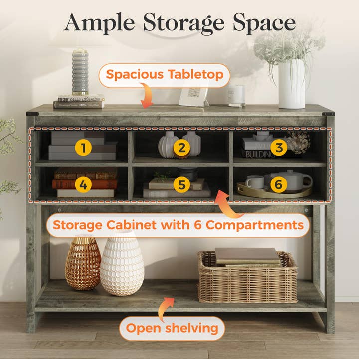 Heynemo - Wholesale Console Table - Farmhouse Entryway Table with Storage, 46" Console Table23