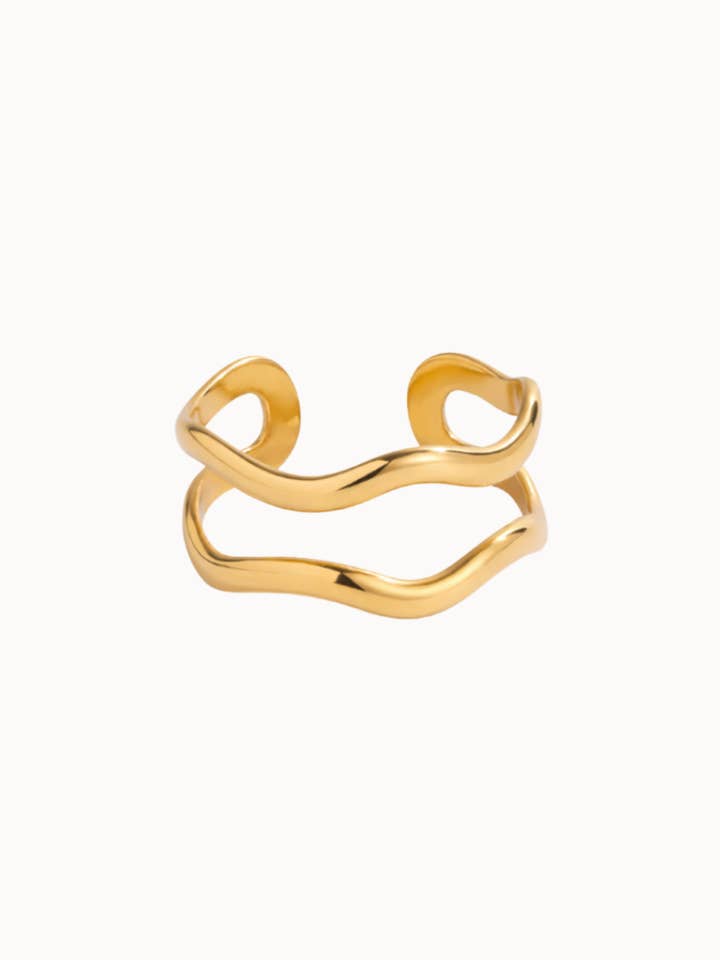 Unda Ring - Gold Plated for wholesale by Nava Copenhagen