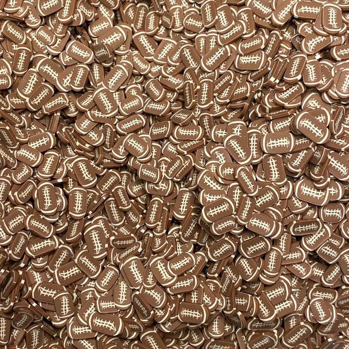 ASAP Craft Supplies - Wholesale Craft Supplies - Football Polymer Clay Slices 5mm. 0.5 oz bag