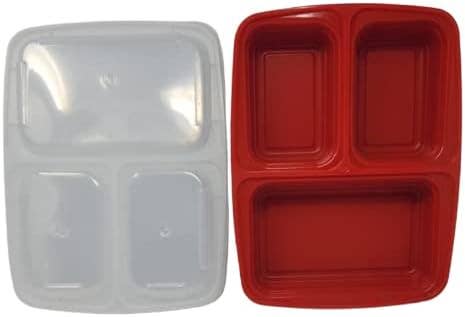 Innovarix - Wholesale Food Storage Container - To Go 3 Section Plate Meal Prep Containers 10 pack4