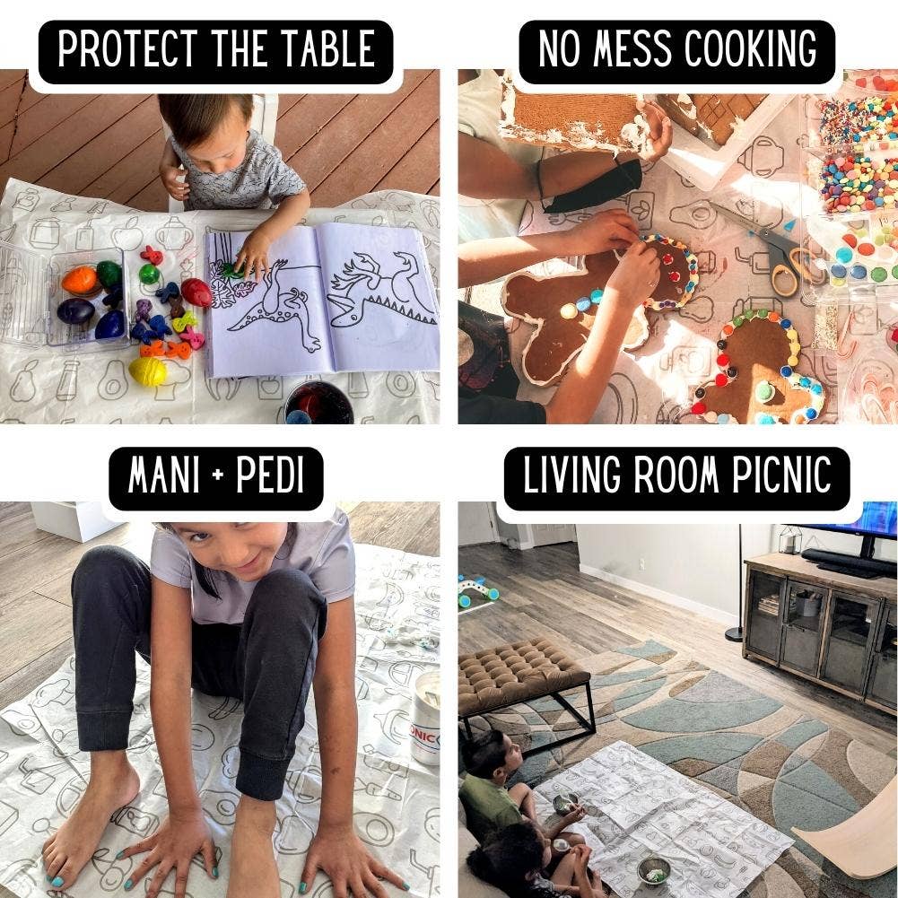 THEO'S – Engroshandel Dækkeserviet - Børn og baby – 30 PAKKE | Miljøvenlige engangs Splat Mats7