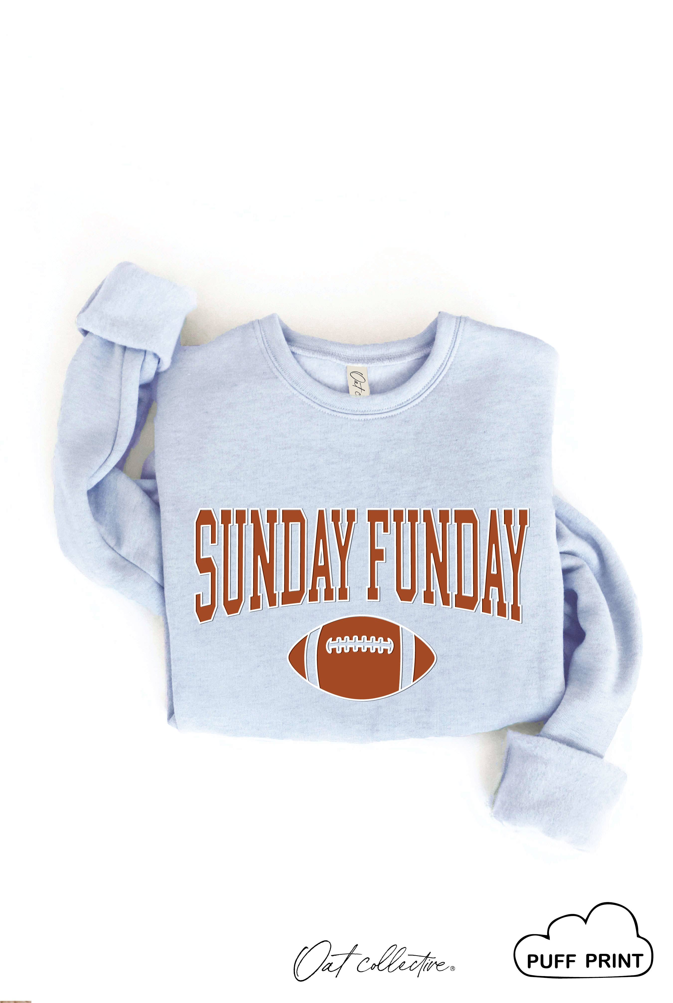 OAT COLLECTIVE - Wholesale Graphic Sweatshirt - Women's - SUNDAY FUNDAY PUFF Graphic Sweatshirt11