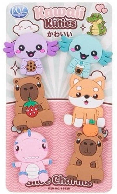 KIDDY-MOOV – Acessórios de calçado - Crianças e bebés por atacado – Conjunto de 6 enfeites para sapatos Kawaii Kuties3