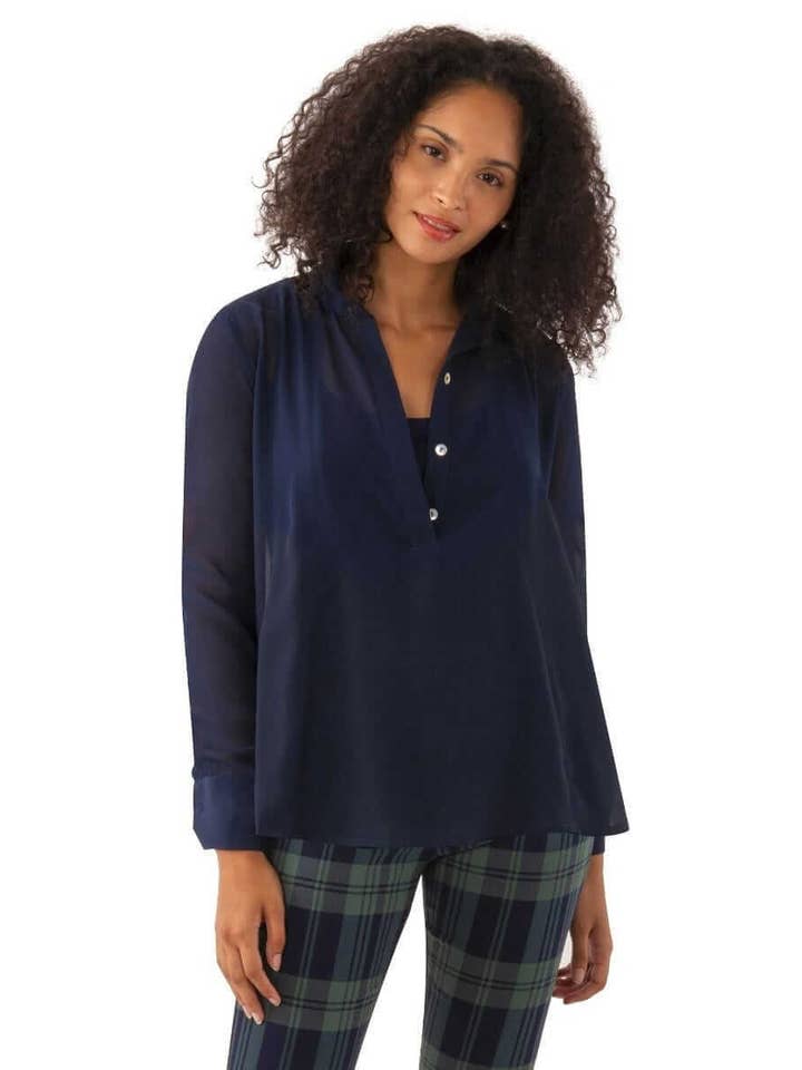 Gretchen Scott LLC - Wholesale Blouse - Women's - Chiffon Seamed Top5