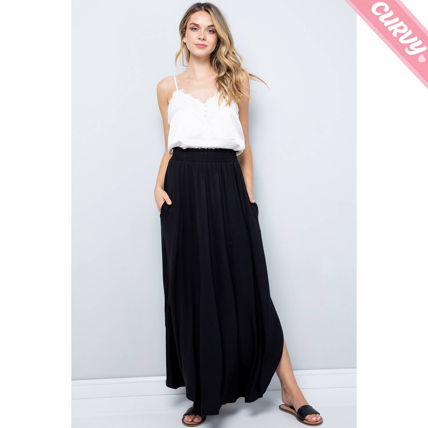 Sweet Lovely by Jen - Wholesale Skirt - Women's - PLUS SIZE KNIT JERSEY MAXI SKIRT6