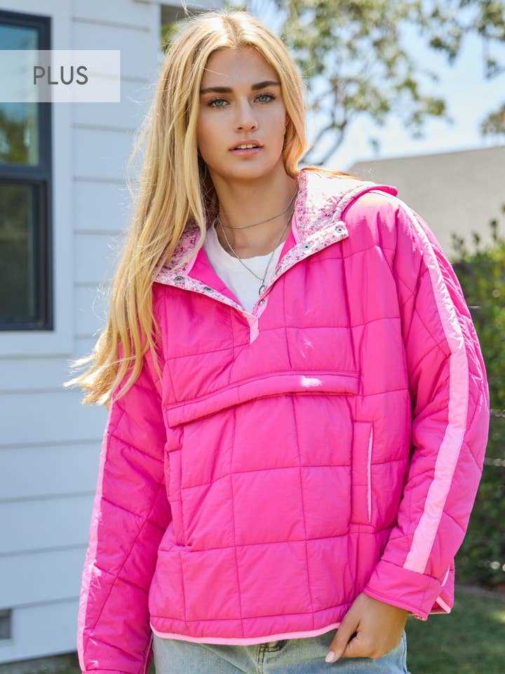 Fuchsia Combo Plus Quilted Half Placket  for wholesale on Faire0