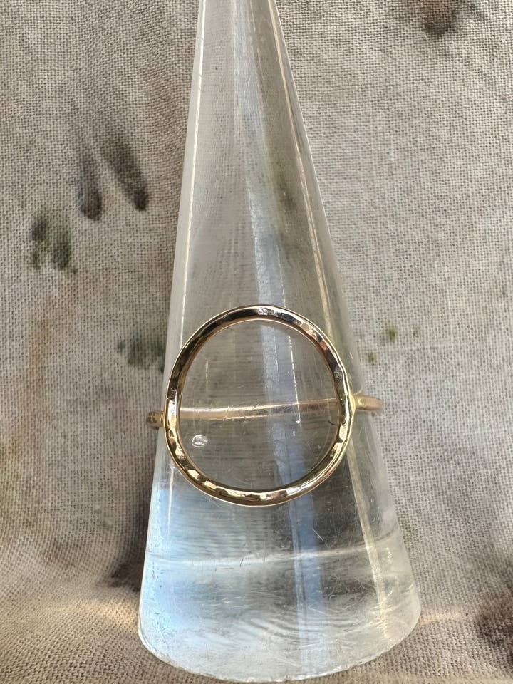 Anel Halo Revestido a Ouro por atacado de Simple Drip Jewelry